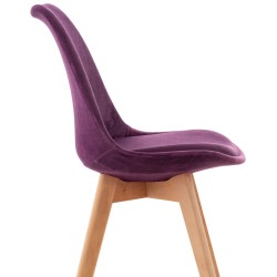 Silla Linares en terciopelo morado