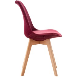 Silla Linares en terciopelo burdeos Silla Linares en terciopelo burdeos