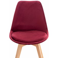 Silla Linares en terciopelo burdeos Silla Linares en terciopelo burdeos