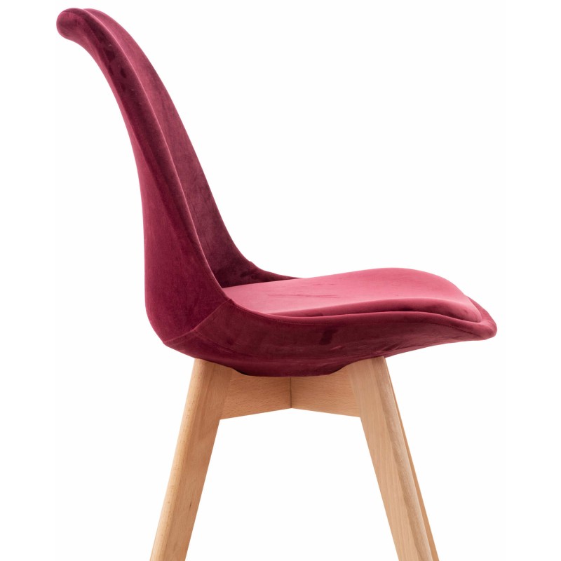 Silla Linares en terciopelo burdeos