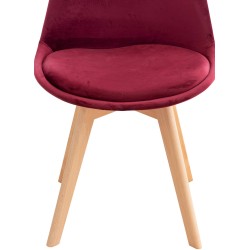 Silla Linares en terciopelo burdeos Silla Linares en terciopelo burdeos