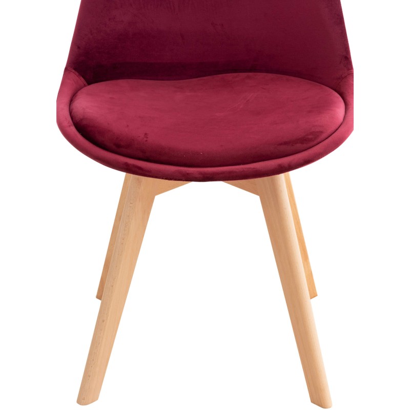 Silla Linares en terciopelo burdeos