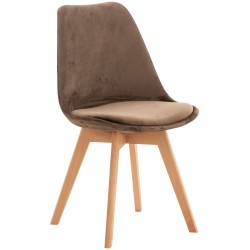 Silla Linares en terciopelo marrón oscuro