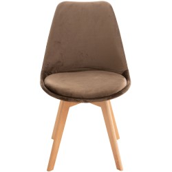 Silla Linares en terciopelo marrón oscuro Silla Linares en terciopelo marrón oscuro