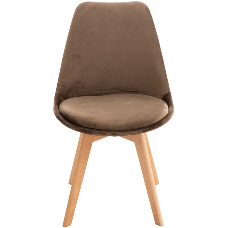 Silla Linares en terciopelo marrón oscuro