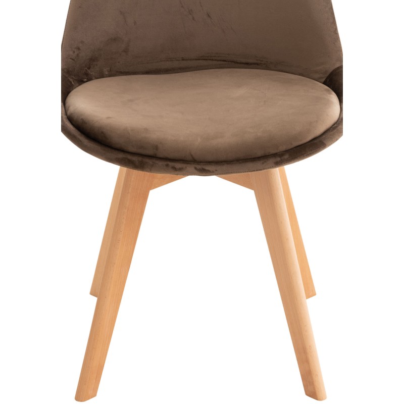 Silla Linares en terciopelo marrón oscuro