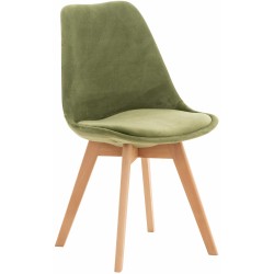Silla Linares en terciopelo verde claro