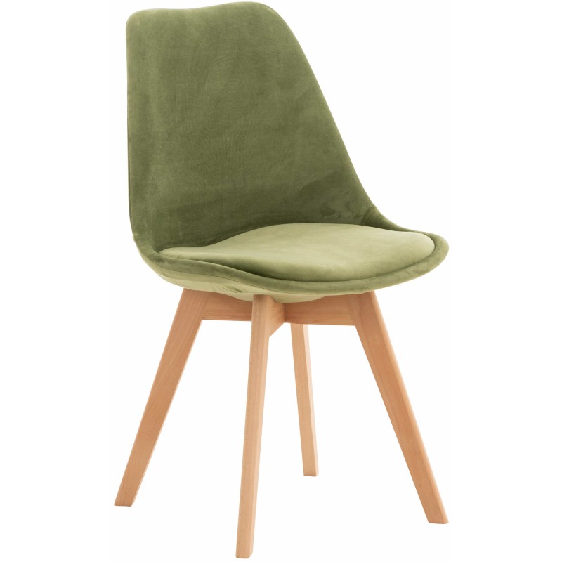 Silla Linares en terciopelo verde claro Silla Linares en terciopelo verde claro