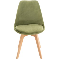 Silla Linares en terciopelo verde claro Silla Linares en terciopelo verde claro