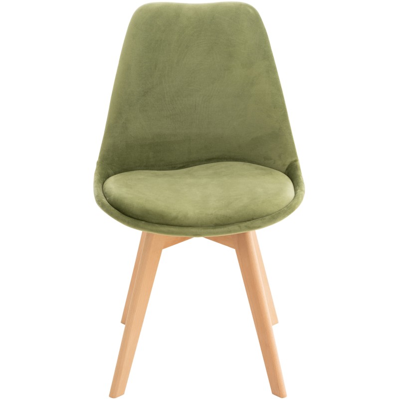 Silla Linares en terciopelo verde claro