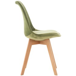 Silla Linares en terciopelo verde claro Silla Linares en terciopelo verde claro