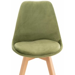 Silla Linares en terciopelo verde claro Silla Linares en terciopelo verde claro