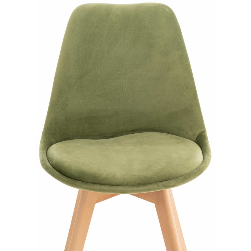 Silla Linares en terciopelo verde claro