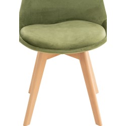 Silla Linares en terciopelo verde claro Silla Linares en terciopelo verde claro
