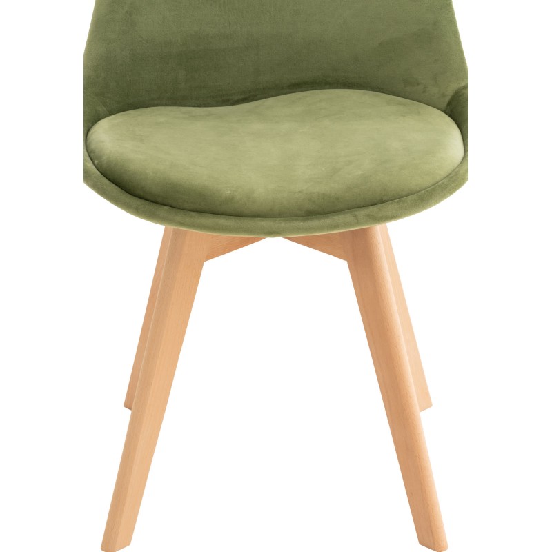 Silla Linares en terciopelo verde claro
