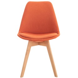 Conjunto de 4 sillas Linares en tela naranja Conjunto de 4 sillas Linares en tela naranja