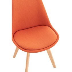 Conjunto de 4 sillas Linares en tela naranja Conjunto de 4 sillas Linares en tela naranja