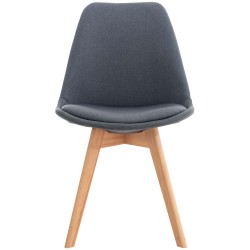 Conjunto de 4 sillas Linares en tela gris oscuro