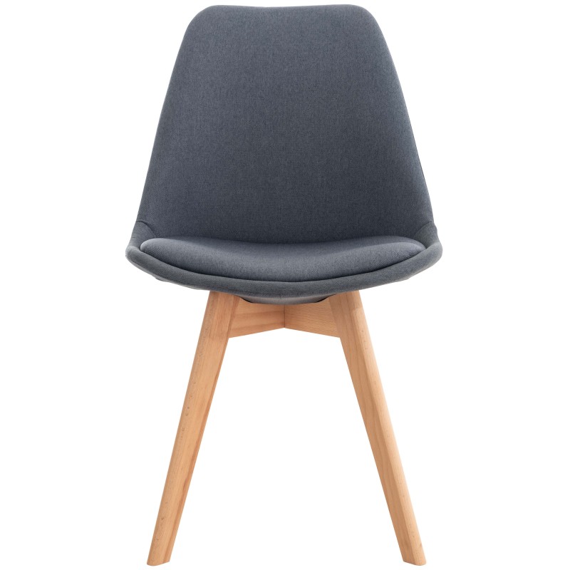 Conjunto de 4 sillas Linares en tela gris oscuro