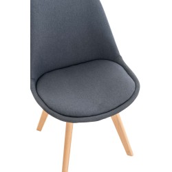 Conjunto de 4 sillas Linares en tela gris oscuro