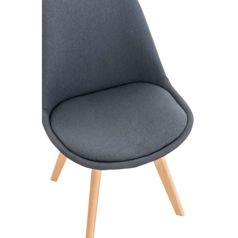 Conjunto de 4 sillas Linares en tela gris oscuro