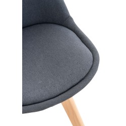 Conjunto de 4 sillas Linares en tela gris oscuro