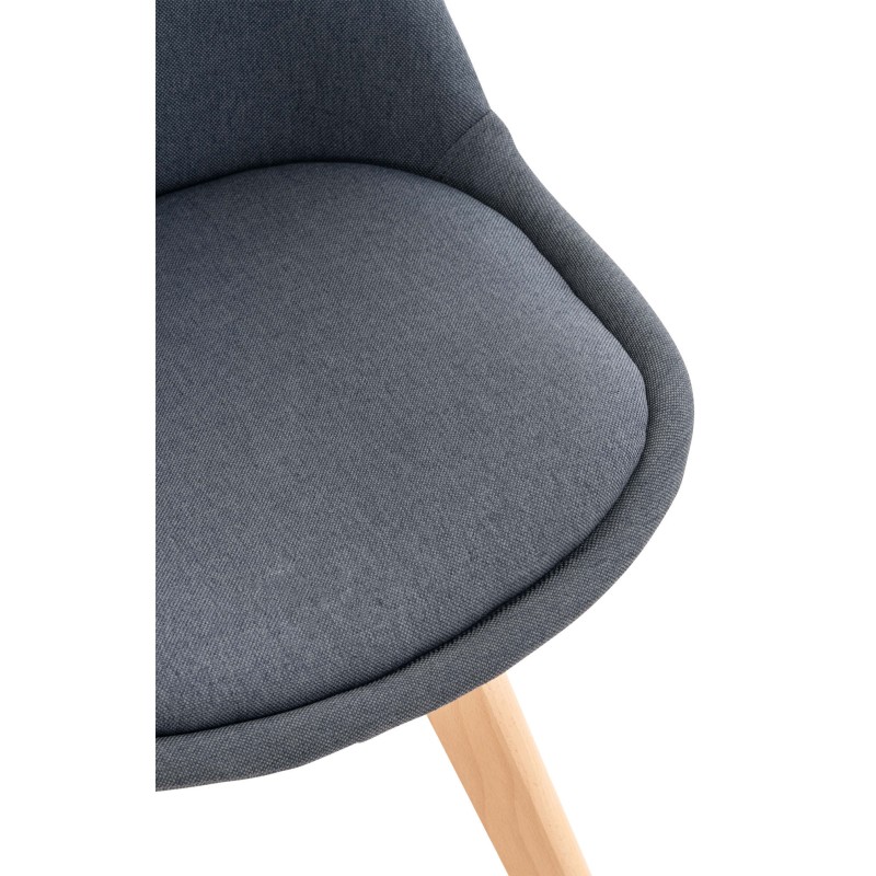 Conjunto de 4 sillas Linares en tela gris oscuro