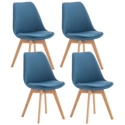Conjunto de 4 sillas Linares en tela azul