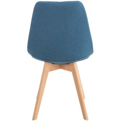 Conjunto de 4 sillas Linares en tela azul Conjunto de 4 sillas Linares en tela azul
