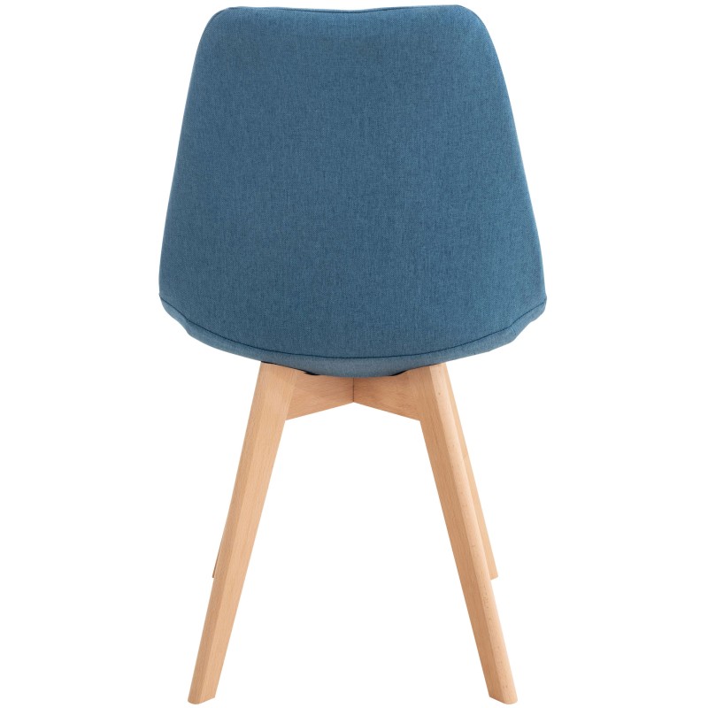 Conjunto de 4 sillas Linares en tela azul