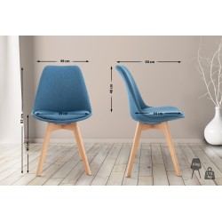 Conjunto de 4 sillas Linares en tela azul Conjunto de 4 sillas Linares en tela azul