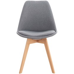 Conjunto de 4 sillas Linares en tela gris claro