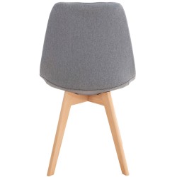 Conjunto de 4 sillas Linares en tela gris claro