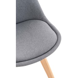 Conjunto de 4 sillas Linares en tela gris claro