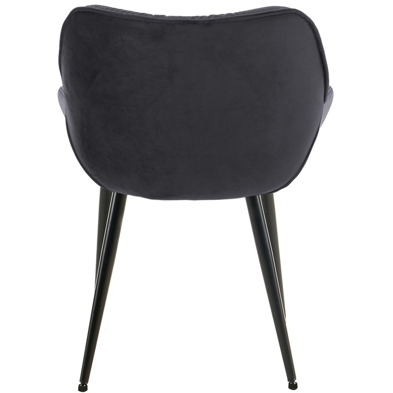 Silla Tanna en terciopelo negro