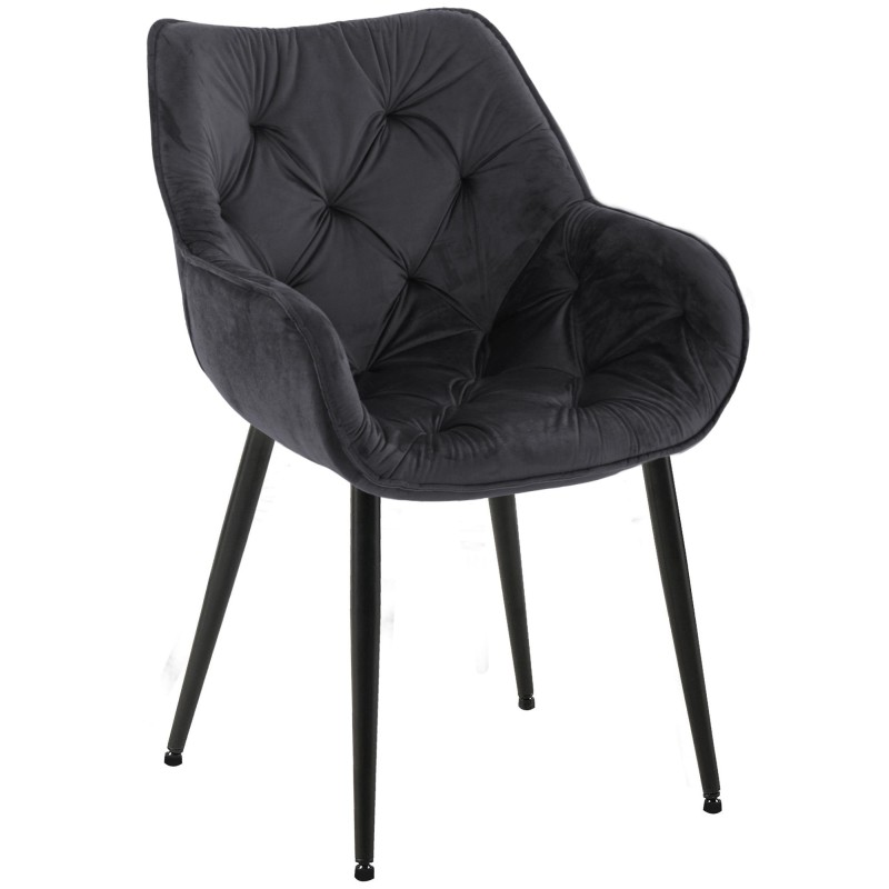 Silla Tanna en terciopelo negro