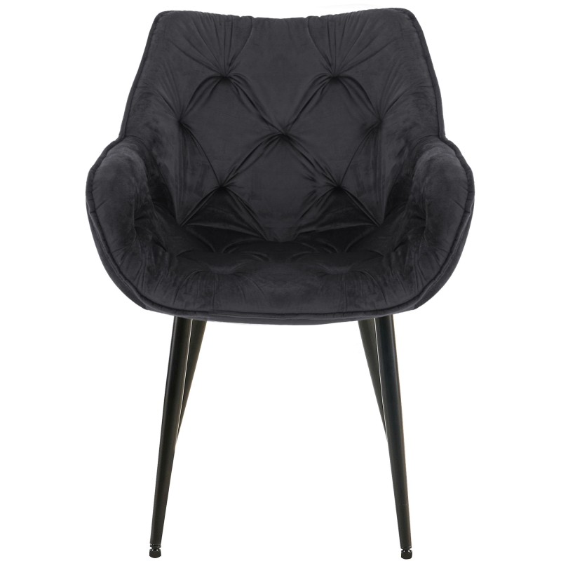 Silla Tanna en terciopelo negro