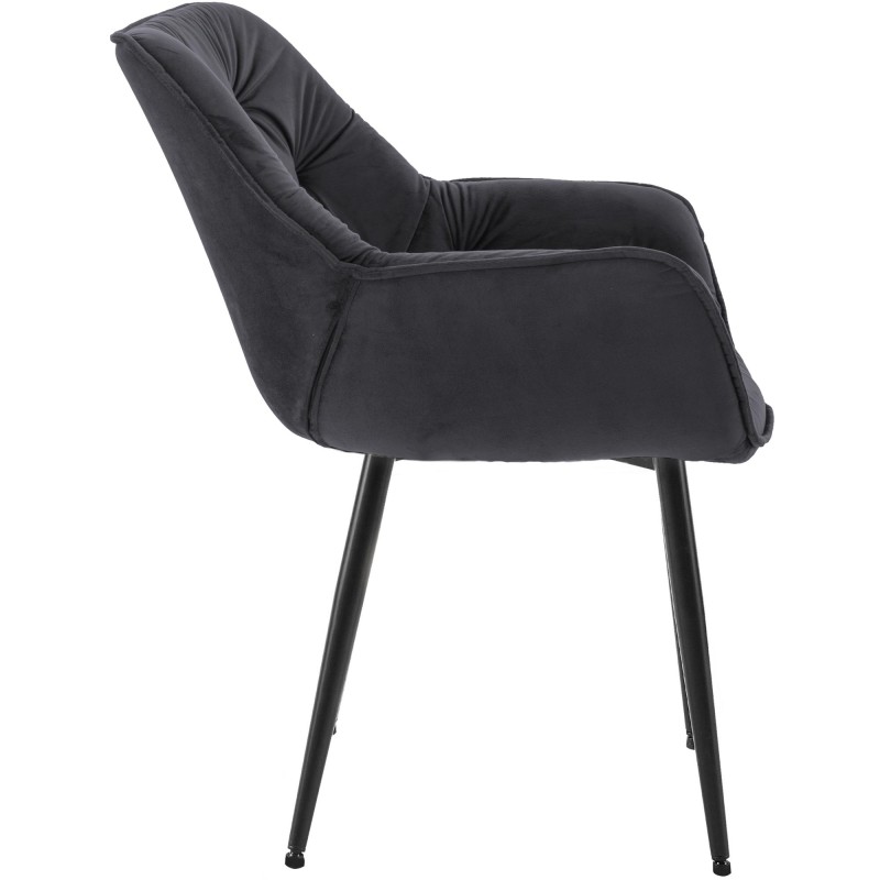 Silla Tanna en terciopelo negro