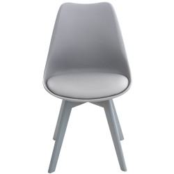 Juego de 4 sillas de plástico Linares, gris/gris Juego de 4 sillas de plástico Linares, gris/gris