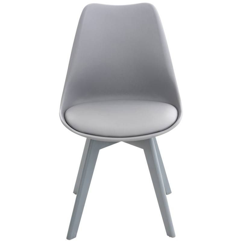 Juego de 4 sillas de plástico Linares, gris/gris