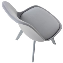 Juego de 4 sillas de plástico Linares, gris/gris Juego de 4 sillas de plástico Linares, gris/gris