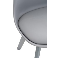 Juego de 4 sillas de plástico Linares, gris/gris Juego de 4 sillas de plástico Linares, gris/gris