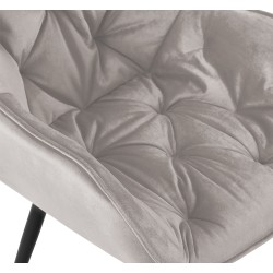 Silla Tanna en terciopelo gris
