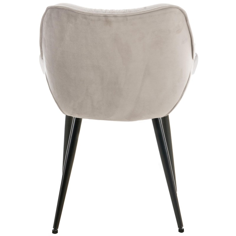 Silla Tanna en terciopelo gris