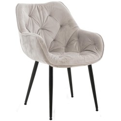 Silla Tanna en terciopelo gris Silla Tanna en terciopelo gris