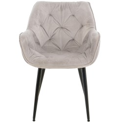 Silla Tanna en terciopelo gris Silla Tanna en terciopelo gris