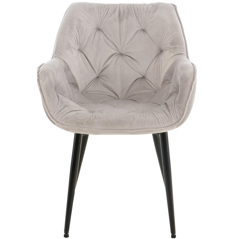 Silla Tanna en terciopelo gris