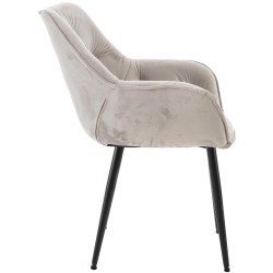 Silla Tanna en terciopelo gris Silla Tanna en terciopelo gris