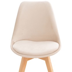 Conjunto de 4 sillas Linares en terciopelo beige Conjunto de 4 sillas Linares en terciopelo beige