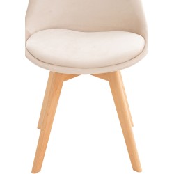 Conjunto de 4 sillas Linares en terciopelo beige Conjunto de 4 sillas Linares en terciopelo beige